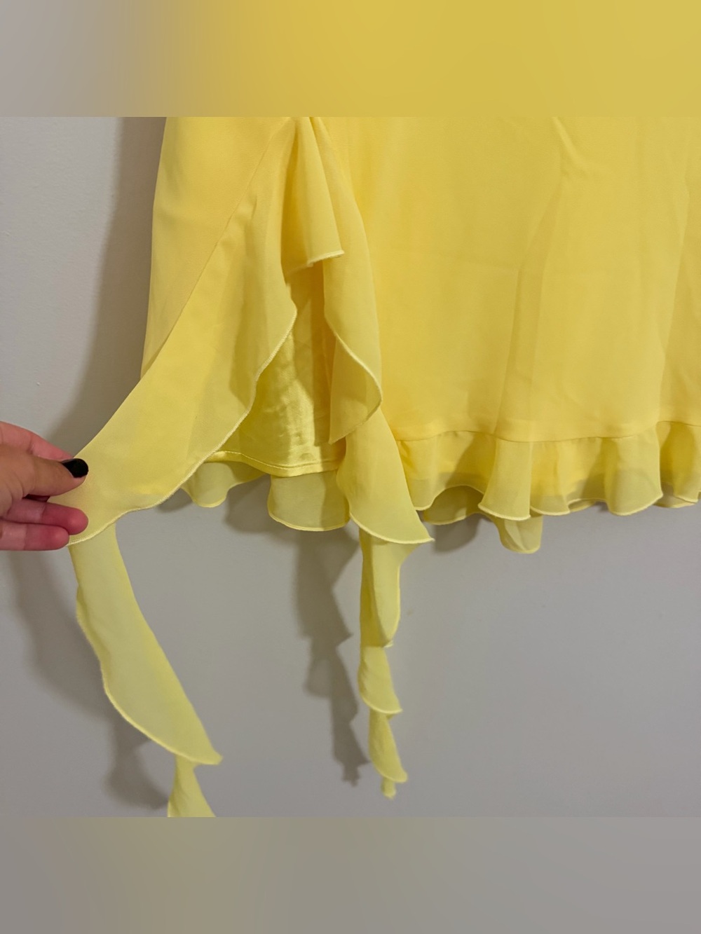 White Fox Boutique Yellow Ruffle Mini Dress - Picture 5 of 14